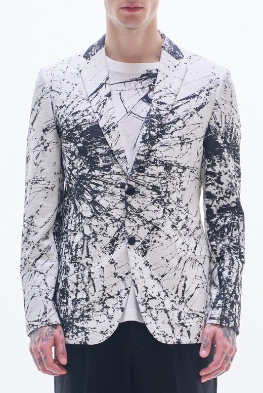 Blazer With Overall Broken Glass Print