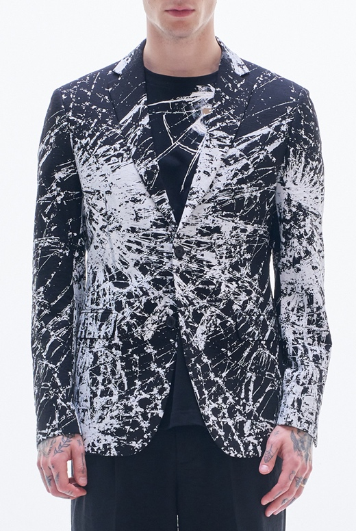 Blazer With Overall Broken Glass Print