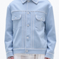 Crepe Cotton Jacket With Piping