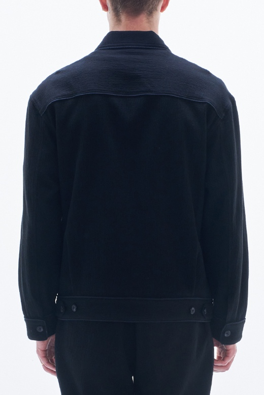 Crepe Cotton Jacket With Piping