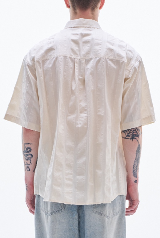 Stripe Textured Short Sleeve Shirt