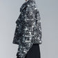 Hairy Abstract Jacquard Cropped Zipper Jacket
