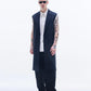 Sleeveless Wool Long Blazer
