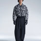 Hairy Abstract Jacquard Cropped Zipper Jacket