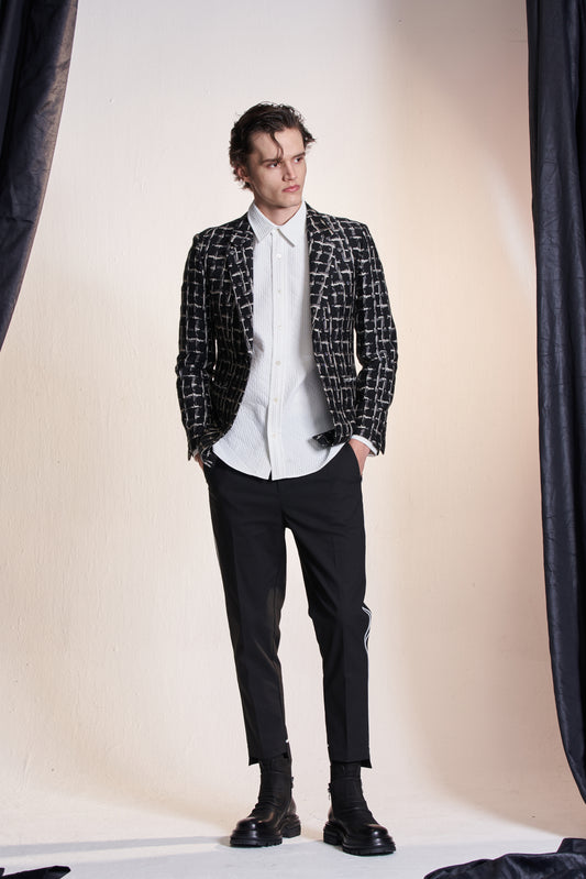 チェックジャカードブレザー