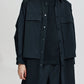 Long Shirt Jacket Contrast With Perforated Nylon