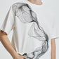 Oversize Tee With Organic Wave Print