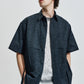 Oversize Worker Shirt With Dye Pattern