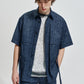 Oversize Worker Shirt With Dye Pattern