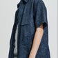 Oversize Worker Shirt With Dye Pattern