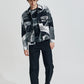 Curved Leg Cargo Pants With Dye Pattern