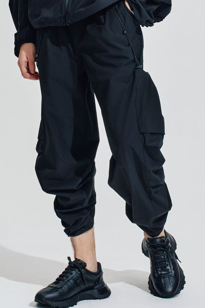 Wide Leg Cargo Pants With Drawstring Length