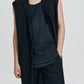 Crepe Texture Tencel Sleeveless Long Blazer