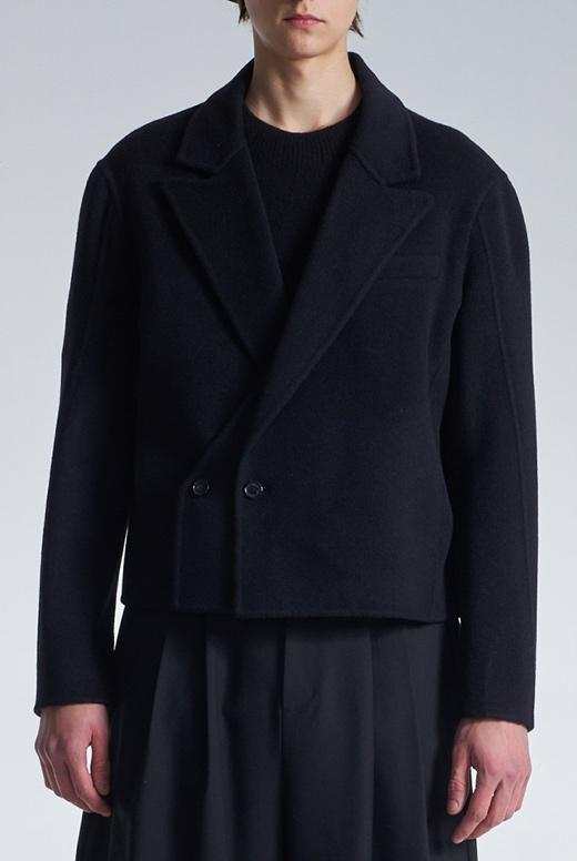 Double Faced Wool Cropped Blazer