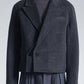 Double Faced Wool Cropped Blazer