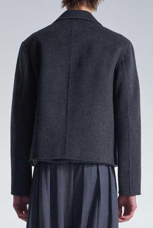 Double Faced Wool Cropped Blazer