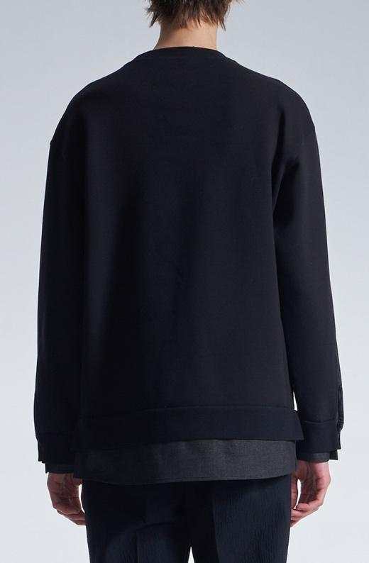 Sweatshirt With Denim Hem