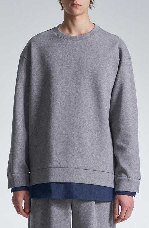 Sweatshirt With Denim Hem