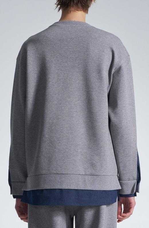 Sweatshirt With Denim Hem