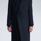 Standard Fit Long Wool Coat With Power Shoulder