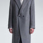 Standard Fit Long Wool Coat With Power Shoulder