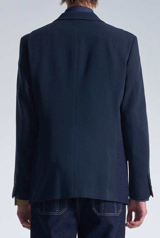 Standard Fit Blazer With Denim Hem