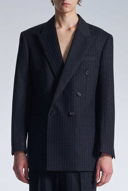 Standard Fit DB Blazer With Stripe Fabric Contrast