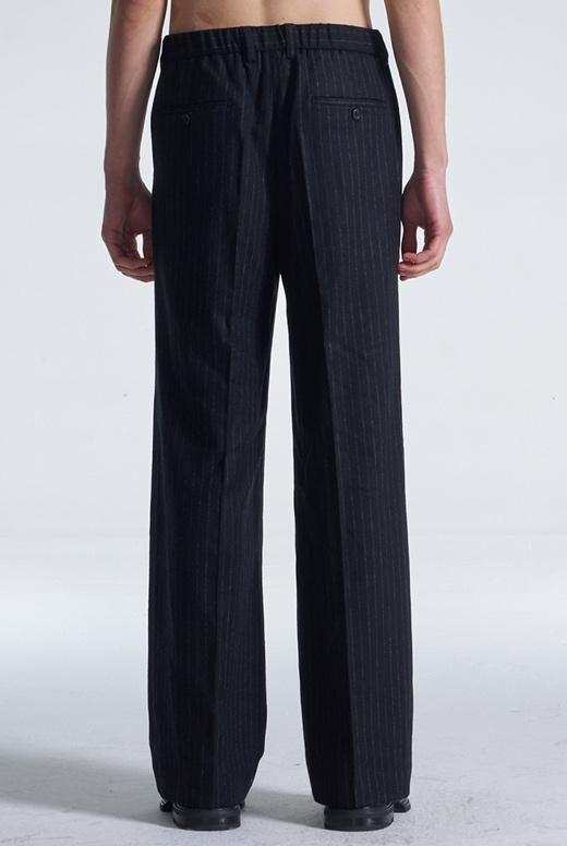 Striped Wool Wide Leg Pants