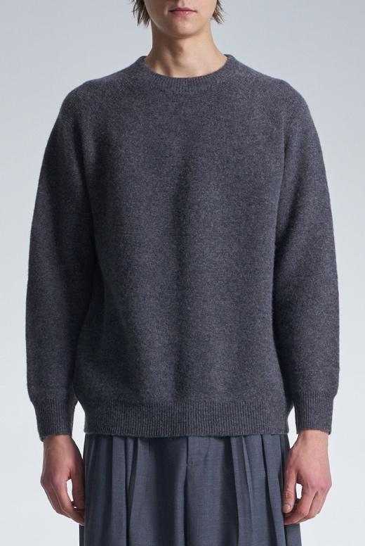 Basic Wool Sweater With Horizontal Weave