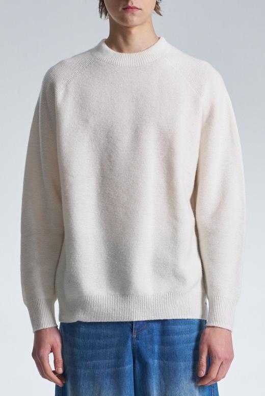 Basic Wool Sweater With Horizontal Weave