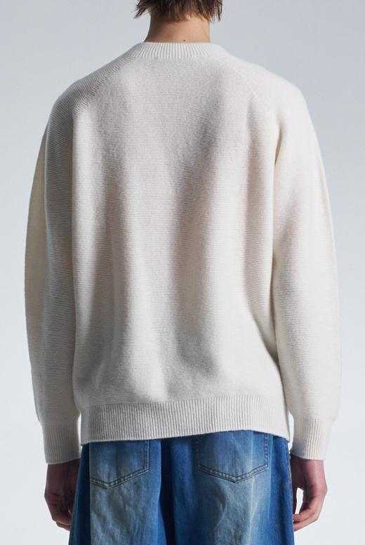 Basic Wool Sweater With Horizontal Weave