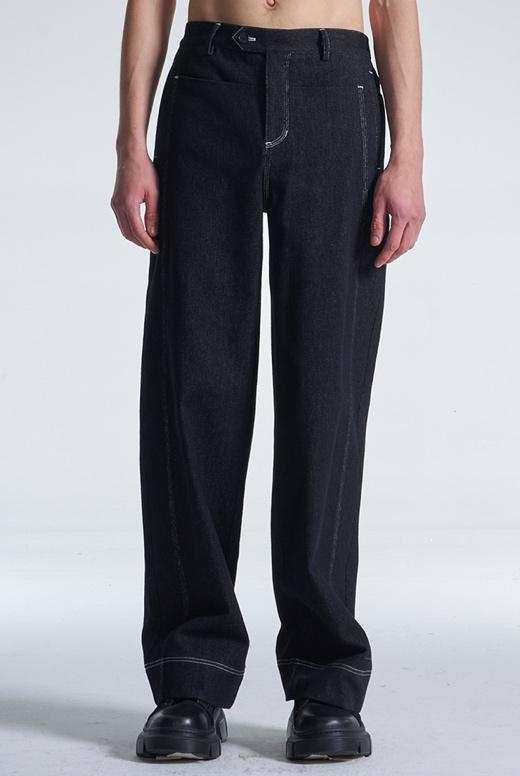 Wide Leg Cotton Pants With Big Back Pockets