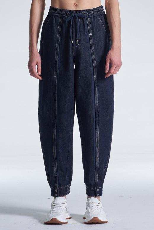 Wide Leg Cotton Pants With Big Back Pockets