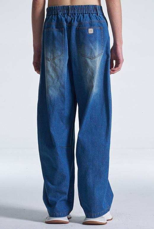Balloon Fit Washed Denim Pants