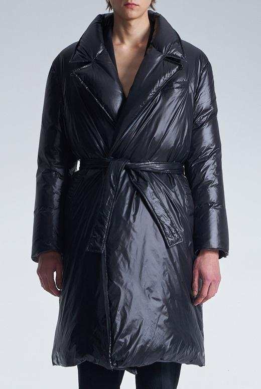 Reversible Down Coat With Belt