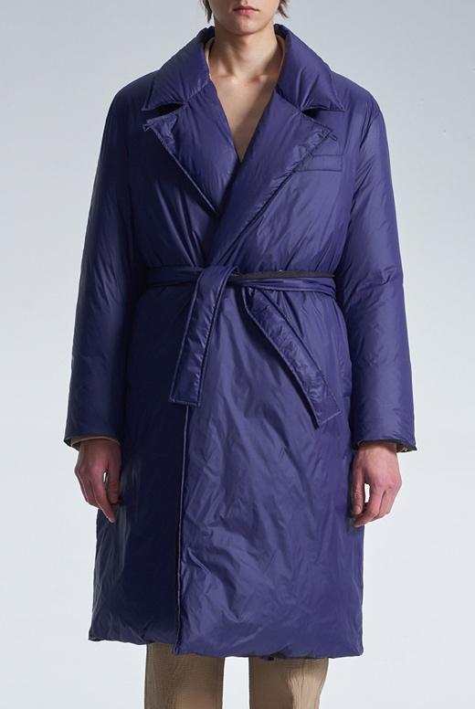 Reversible Down Coat With Belt