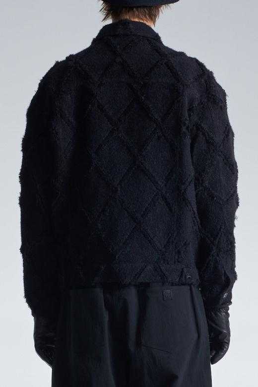 Ripped Diamond Pattern Jacket