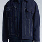Raw Edge Denim Jacket With Sandwich Knit Base