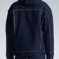 Raw Edge Denim Jacket With Sandwich Knit Base