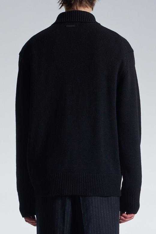 Cashmere Wool Cardigan With Stand Collar
