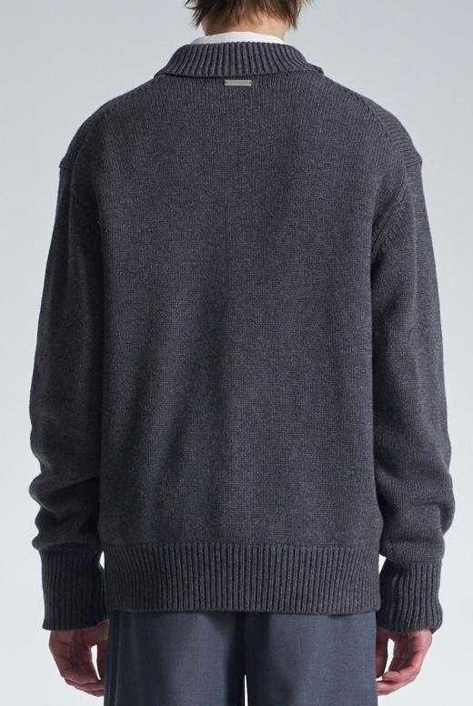 Cashmere Wool Cardigan With Stand Collar