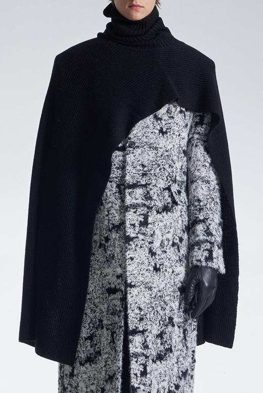 Turtleneck Wool Cape