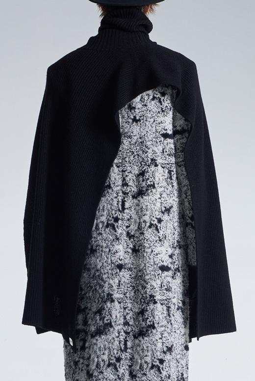 Turtleneck Wool Cape