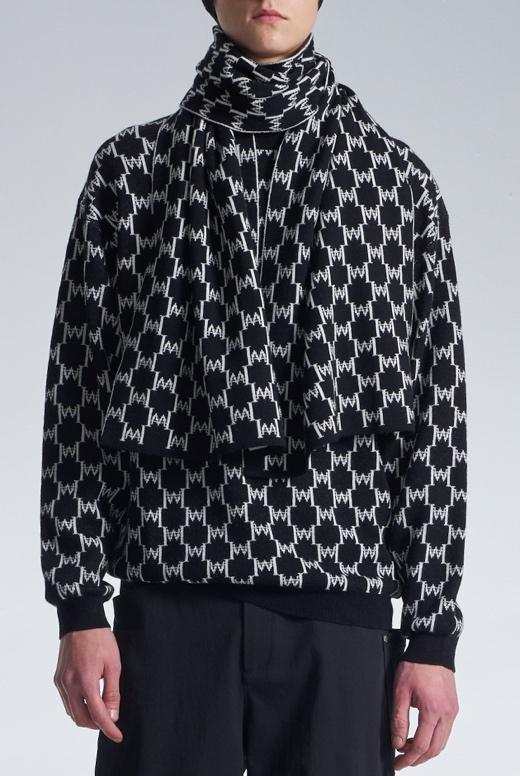 Logo Monogram Wool Scarf