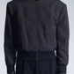 Stripe Texture Zipper Jacket With Power Shoulder