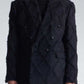 Ripped Diamond Pattern No Collar DB Blazer