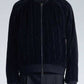 Pleated Knit Velvet Zipper Jacket