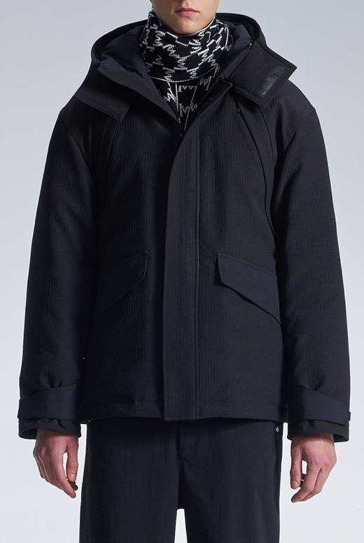 Water Resistant Hood Coat With Down Lining