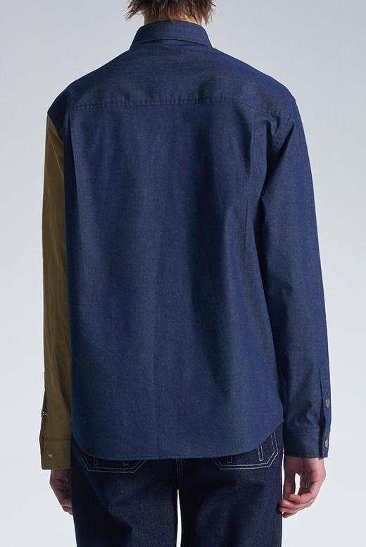 Denim Shirt With Contrast Sleeve