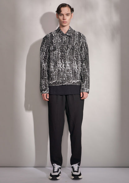 Jacket With Woodgrain Print Harrison Wong